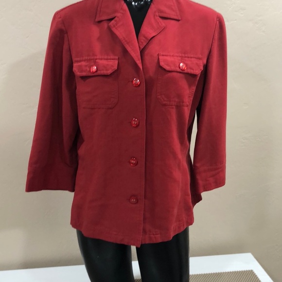Liz Claiborne Jackets & Blazers - LIZ Claiborne Emma James  red woman button blazer